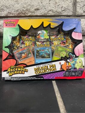 Pokemon First Partners Deluxe Pin Collection - Yellow Green Blue Pink Black